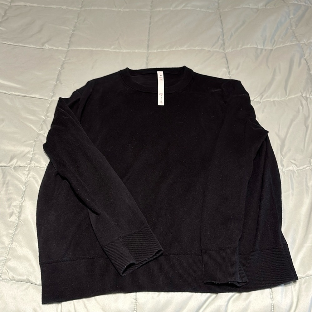 Lululemon Cotton-Cashmere Blend Sweater, Size 16, Black